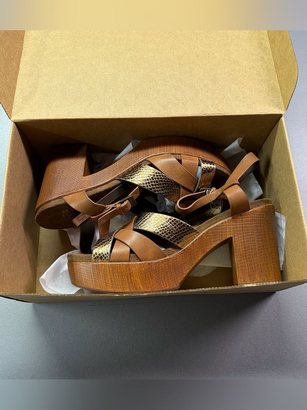 WHITE MOUNTAIN FOOTBEDS Womens Brown 1-1/2" Platform Achiever Heeled Sandal 11 M - Picture 8 of 9